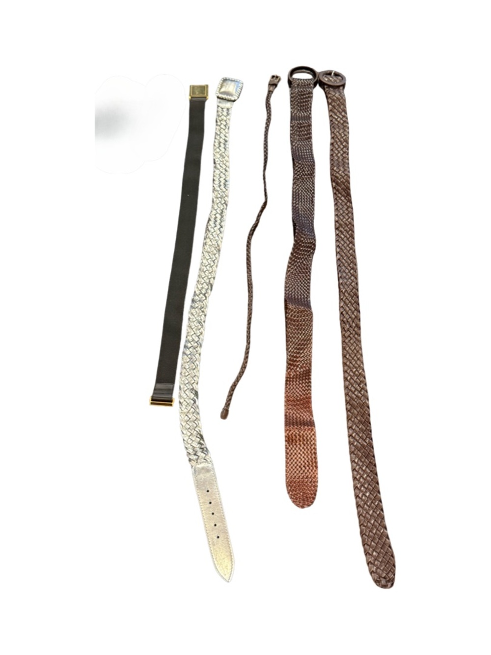 Men's Leather Belts - Brown and Black Braided and Smooth Styles - Picture 3 of 17
